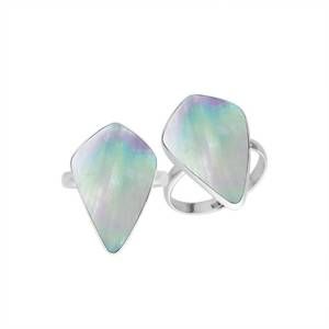 NEW BALI mother of pearl geometric ring in multi